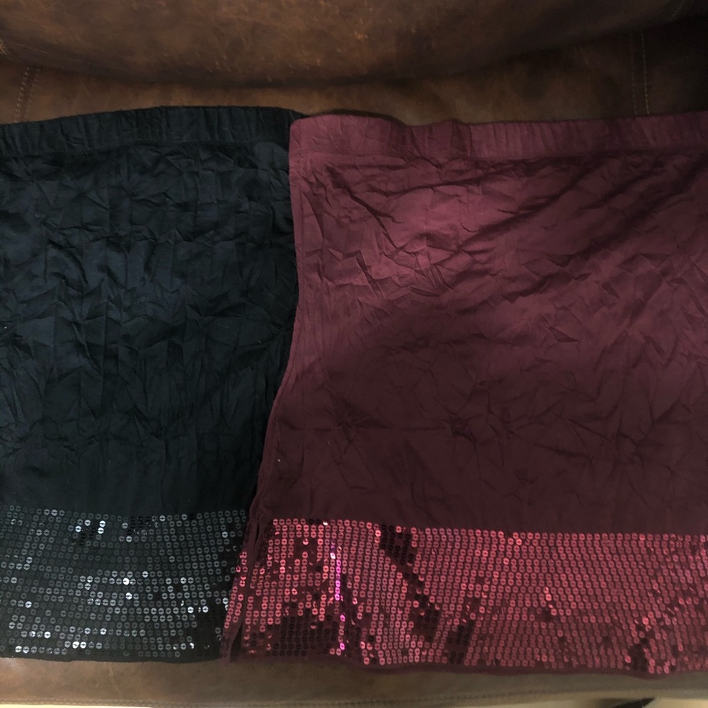 2 sparkle strapless tops